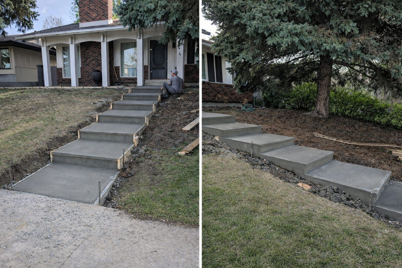Newly Poured Concrete Steps